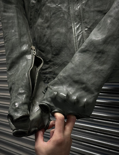 Carol Christian Poell 'LM/2599G-SP ROOMS-PTC/19' Spine Elbow & Hand High Neck Leather Jacket detail | DRIEW GARMENTS
