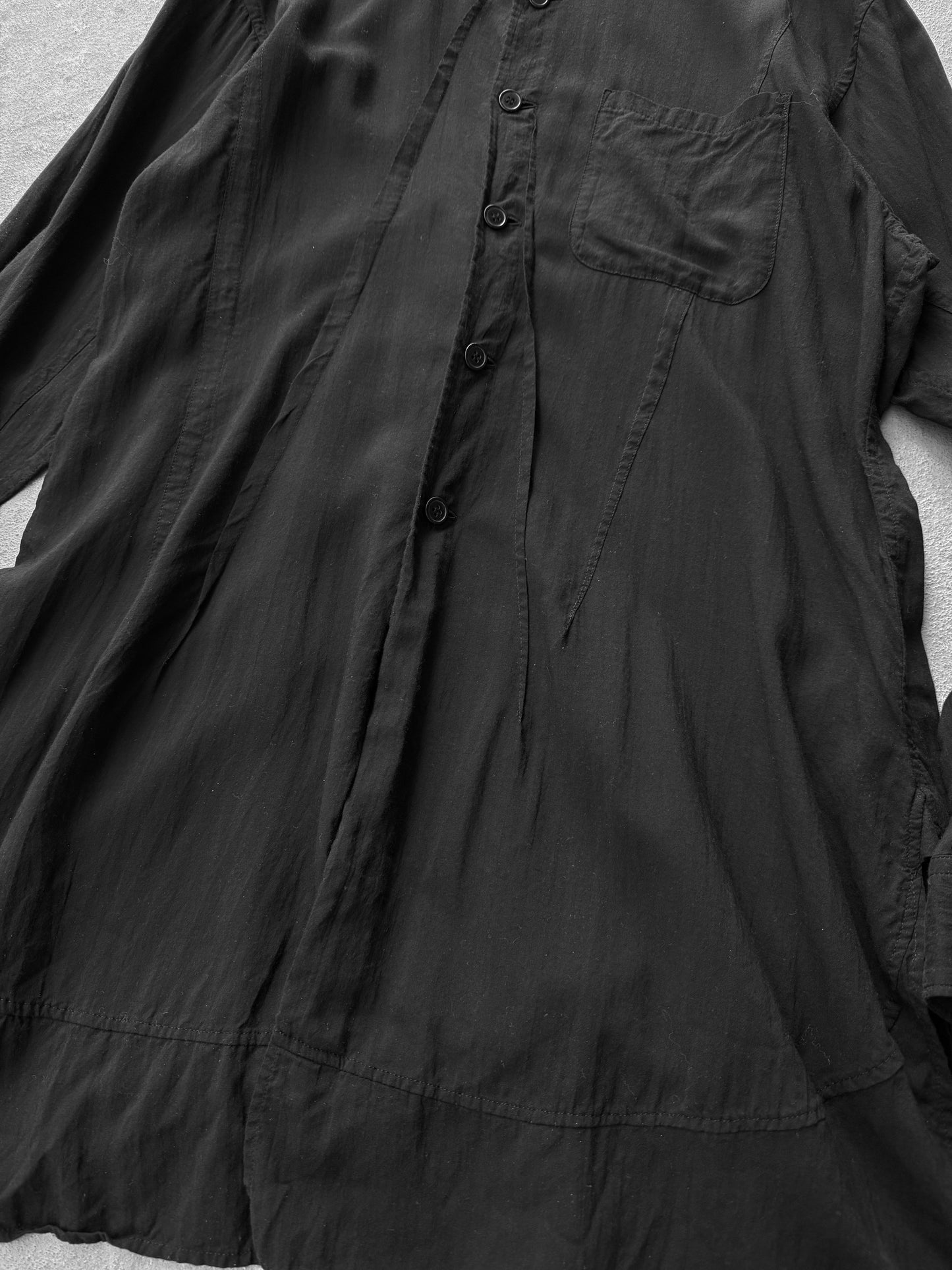 Yohji Yamamoto POUR HOMME SS22 Darted Cellulose Button-up Shirt detail | DRIEW GARMENTS