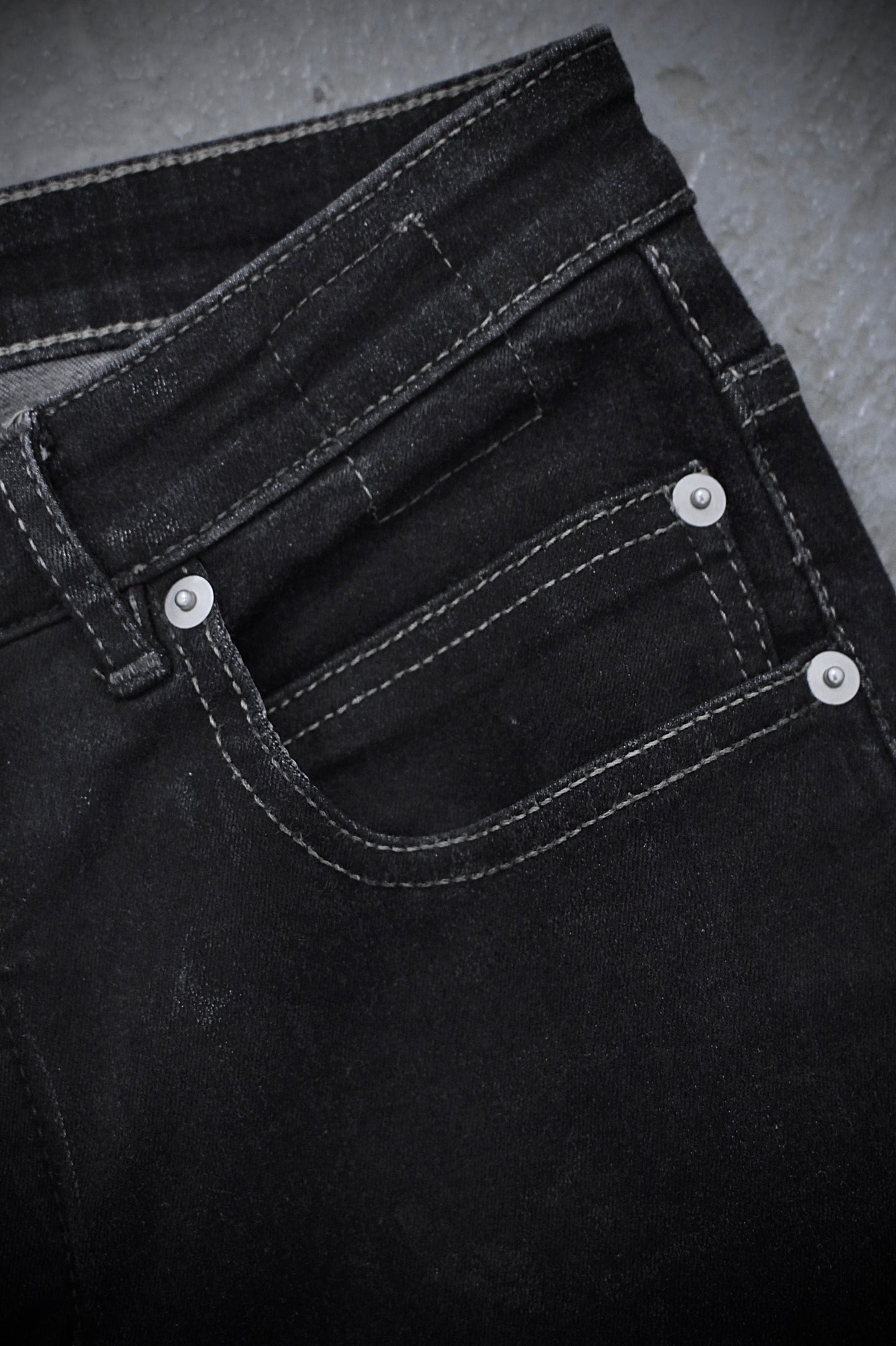 Rick Owens DRKSHDW AW21 "GETHSEMANE" Waxed ‘Detroit Cut’ Skinny Denim