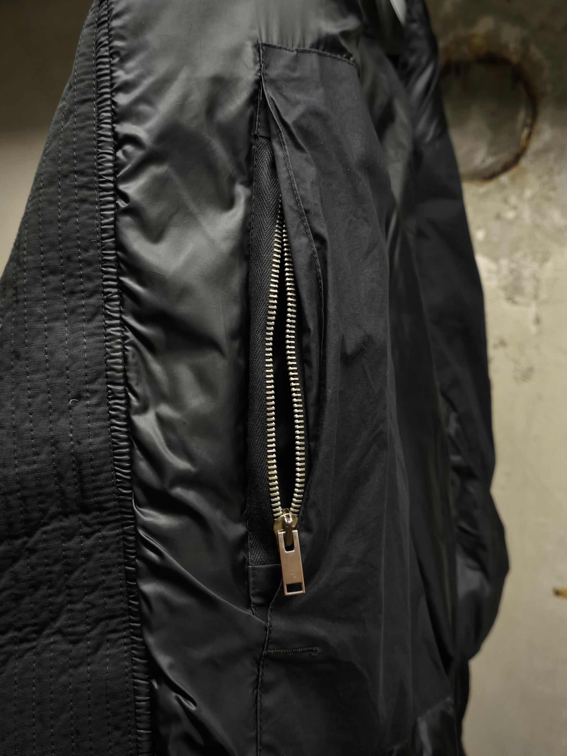 Rick Owens AW13 "PLINTH" Down Filled MA-1 Bomber Jacket detail | DRIEW GARMENTS