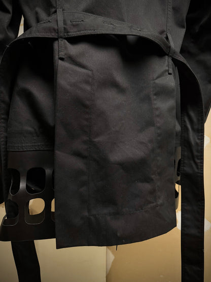 Rick Owens SS14 "VICIOUS" Faux Leather Cut-Out Cotton Trench Coat