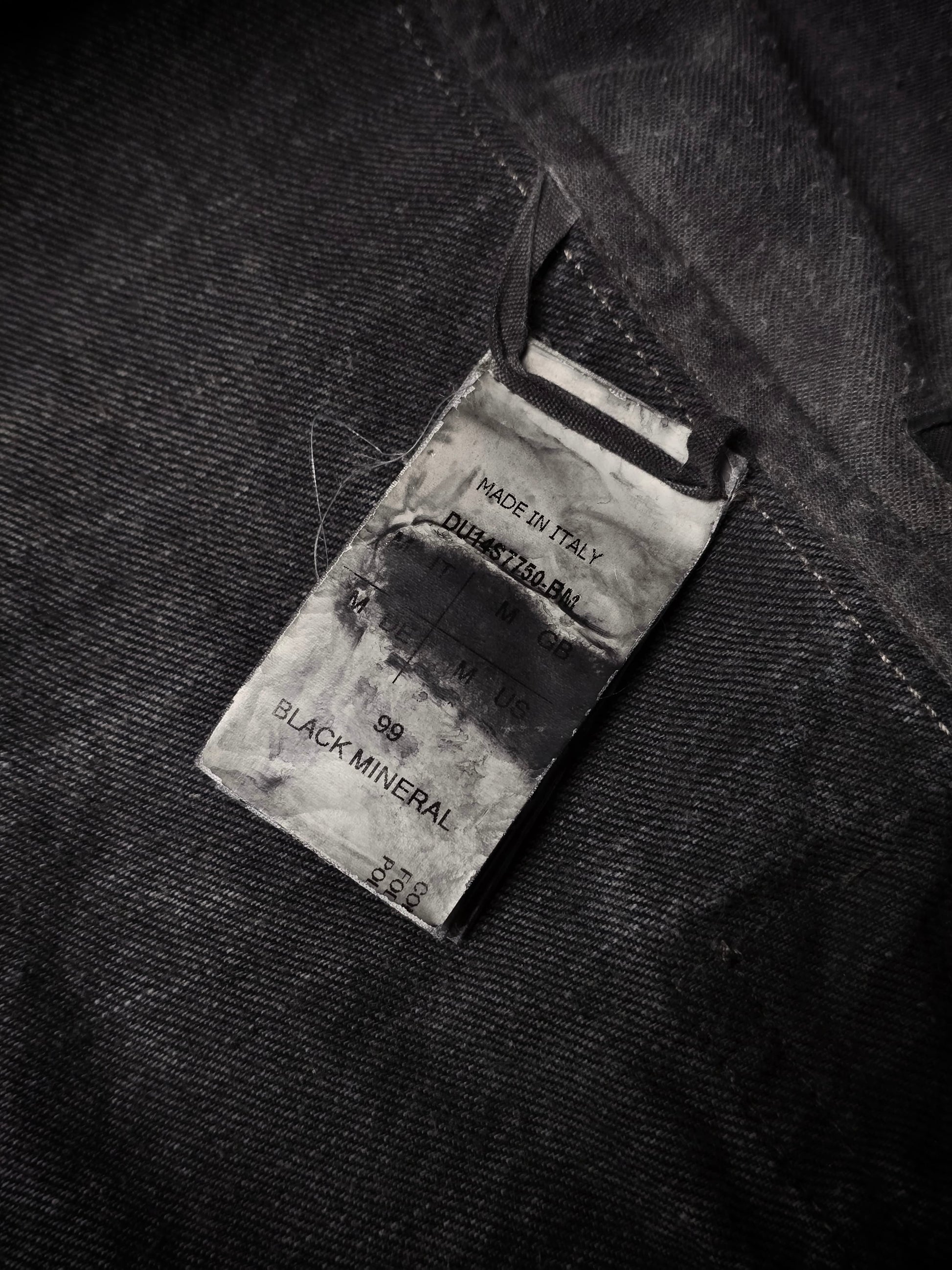Rick Owens DRKSHDW SS14 "VICIOUS" BLACK MINERAL Slave Waxed Denim Jacket detail | DRIEW GARMENTS