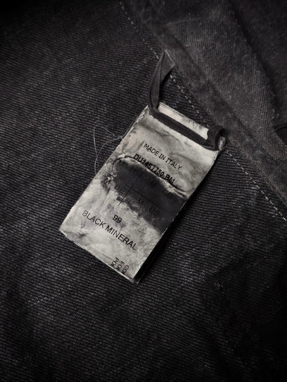 Rick Owens DRKSHDW SS14 "VICIOUS" BLACK MINERAL Slave Waxed Denim Jacket detail | DRIEW GARMENTS