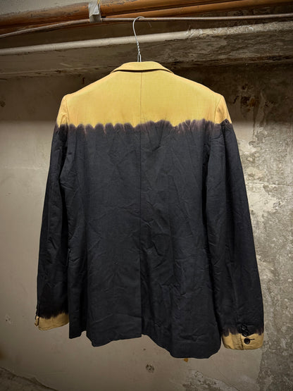COMME des GARÇONS HOMME PLUS EVERGREEN AW08 Two Toned Bleached Wool Blazer detail | DRIEW GARMENTS