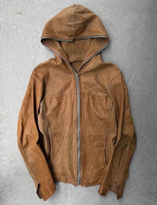 Isamu Katayama “BACKLASH” AW09 Distressed Horse Leather ‘Gimp’ Zip Hooded Jacket