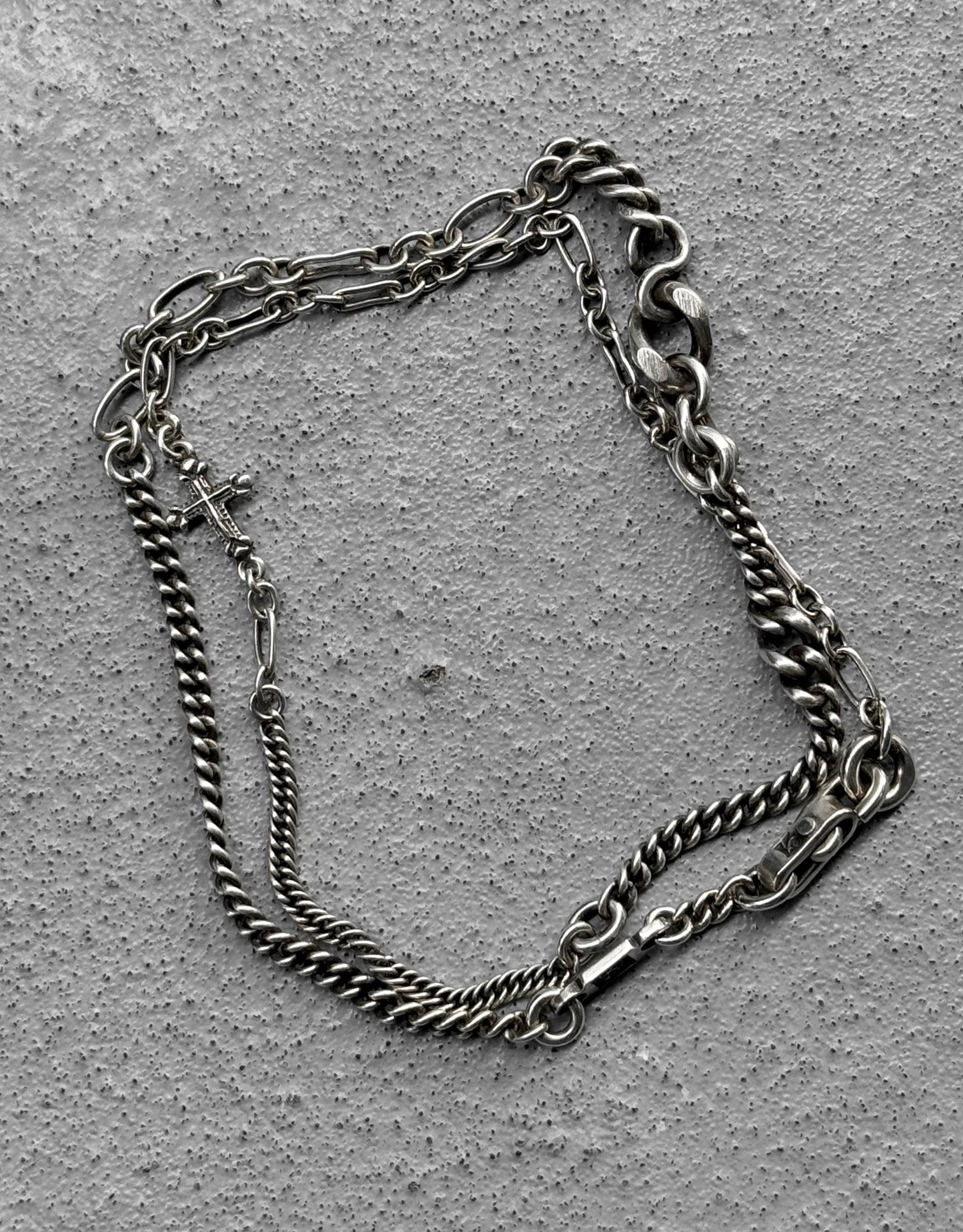 WERKSTATT:MÜNCHEN 'M3851' Faith Love Hope Chocker Silver Necklace