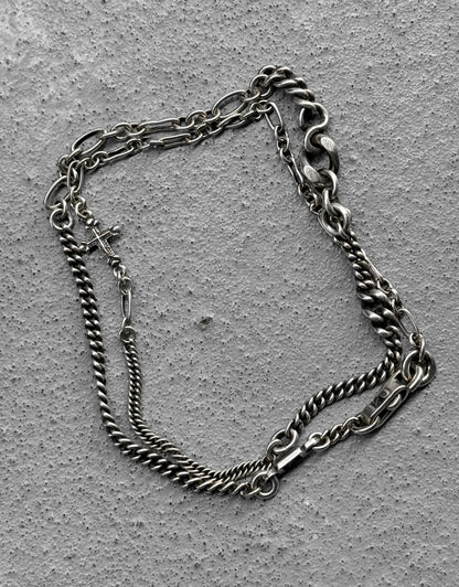 WERKSTATT:MÜNCHEN 'M3851' Faith Love Hope Chocker Silver Necklace