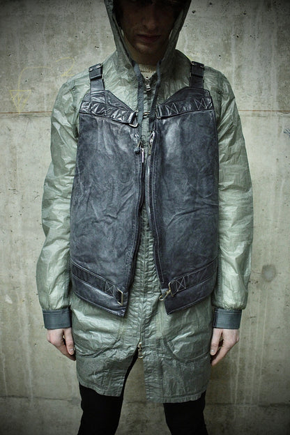 Carol Christian Poell 'VM/2423 ROOMS-PTC/29' Object-dyed Kangaroo Leather Parachute Vest Bag