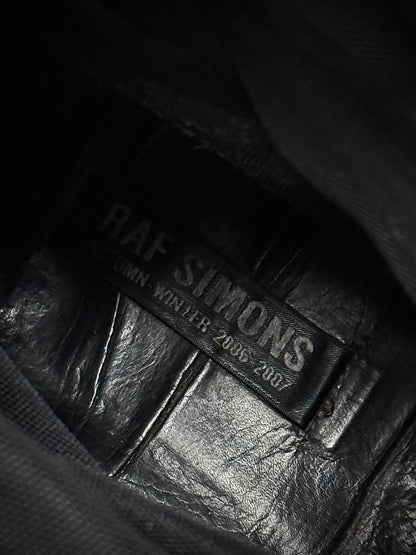 RAF SIMONS AW06-07 "Ashes & Heroes" Accordion Multi-Zip Leather Boots