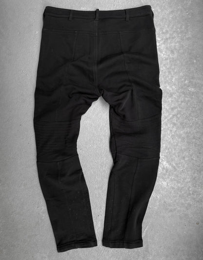 Ann Demeulemeester AW19 Black Cotton Terry Biker Pants