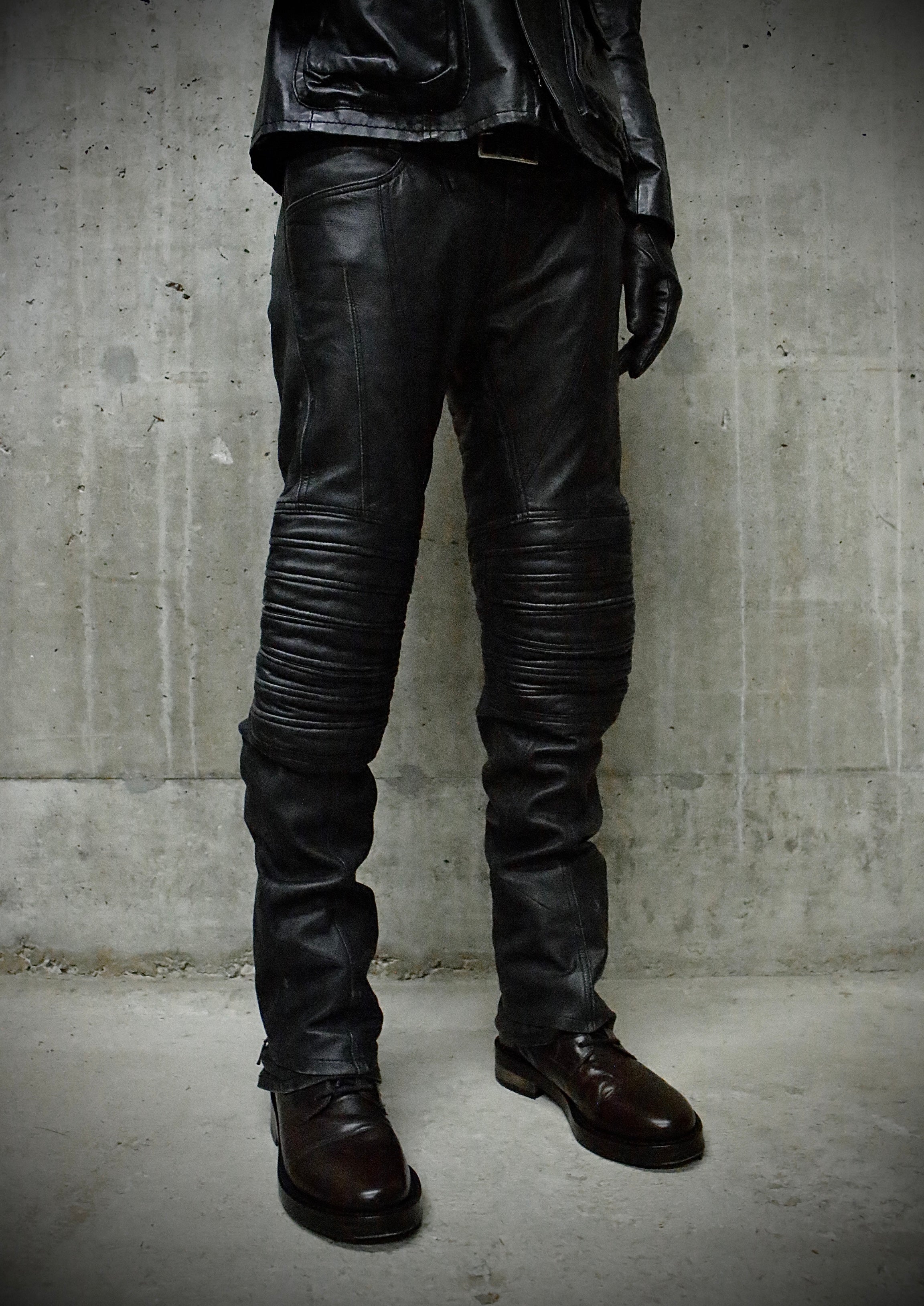 Yasuyuki Ishii 00s Padded Sheepskin Leather Biker Pants – DRIEW