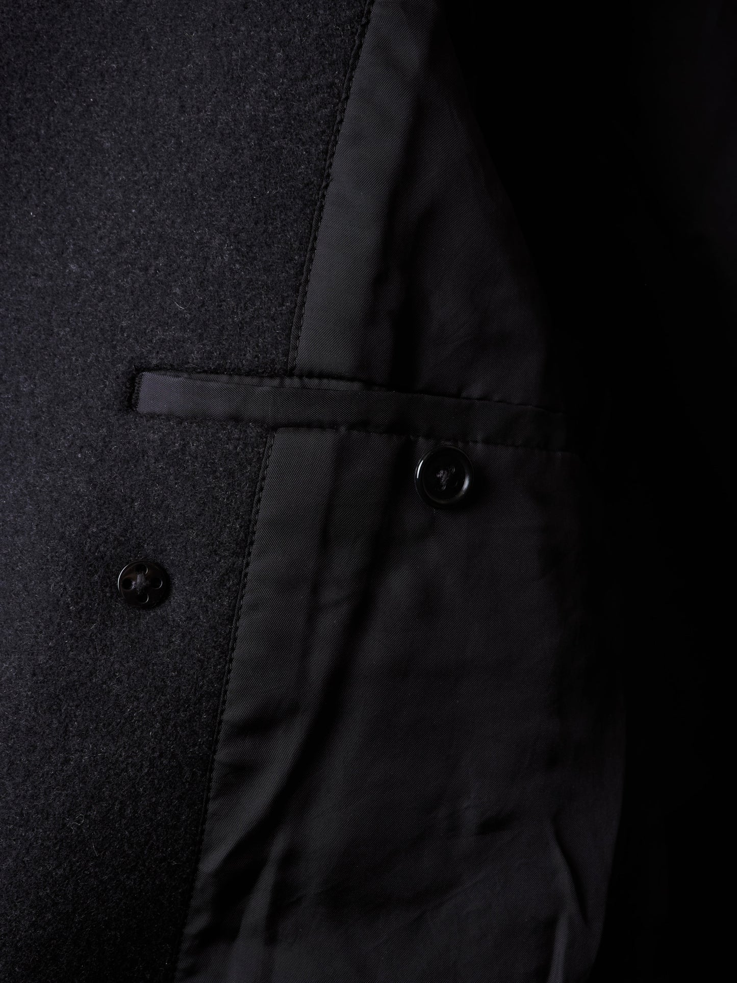 Lad Musician AW11 Charcoal Heavy Melton Wool Wide Collar Peacoat