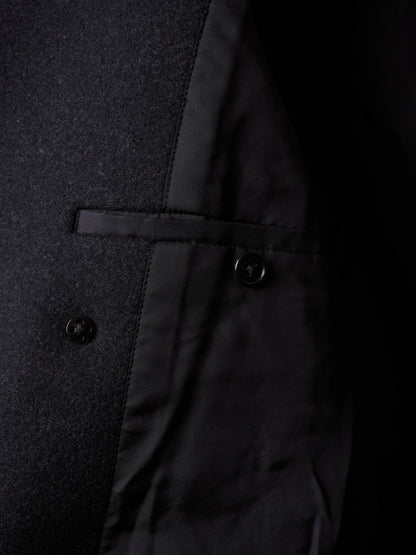 Lad Musician AW11 Charcoal Heavy Melton Wool Wide Collar Peacoat