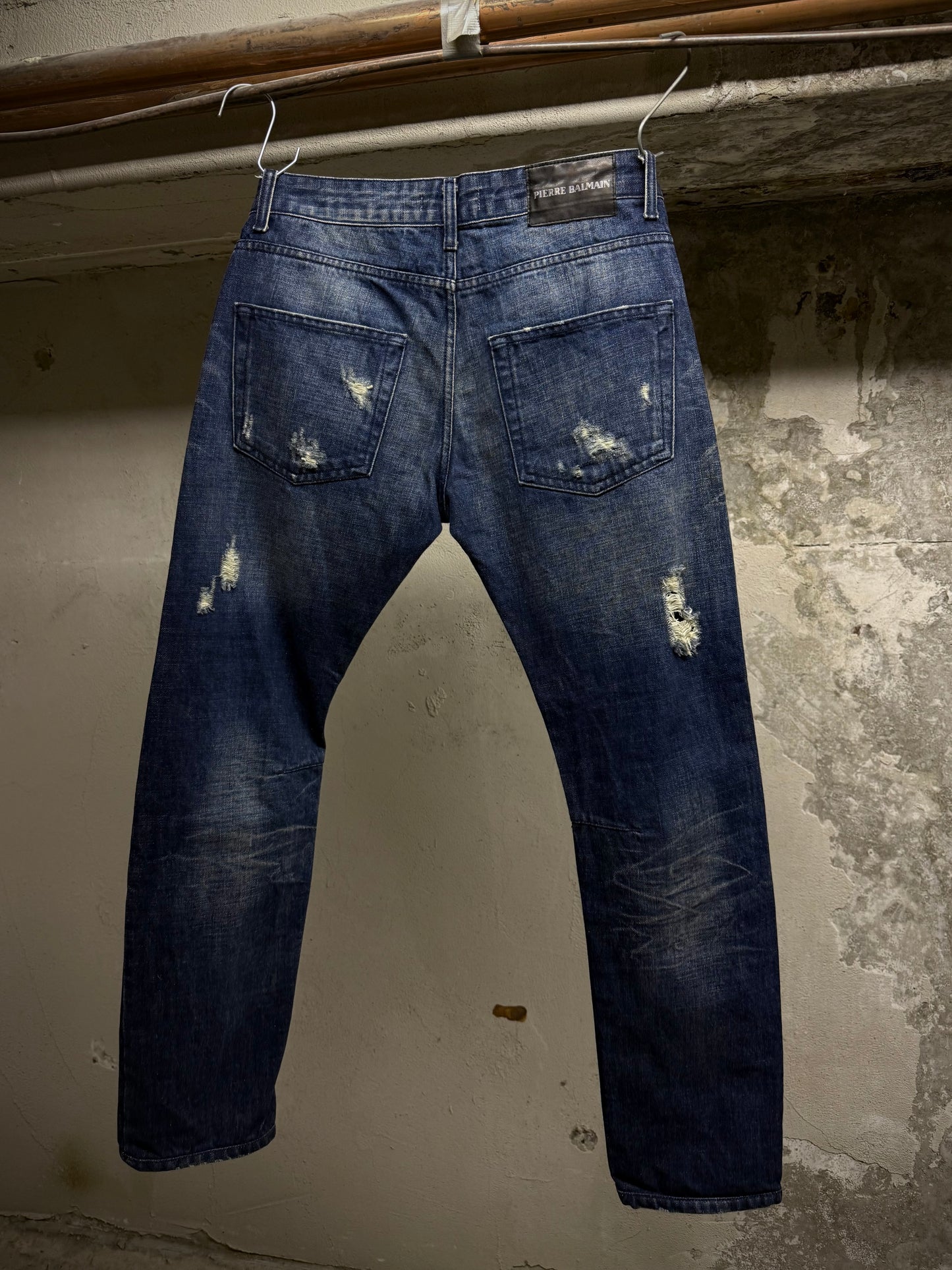 PIERRE BALMAIN SS12 Distressed Blue Skinny Denim