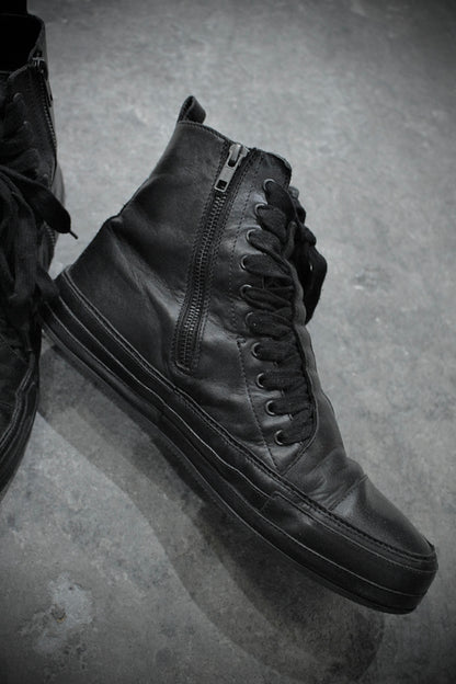 Ann Demeulemeester "Roccia" Black High-top Leather Sneakers