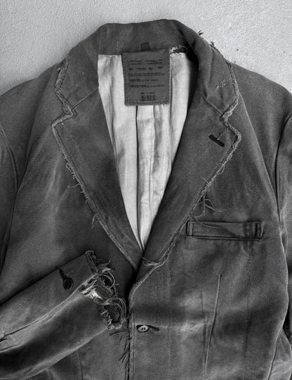 RipVanWinkle Early 00s Dirty-wash Distressed Denim Blazer