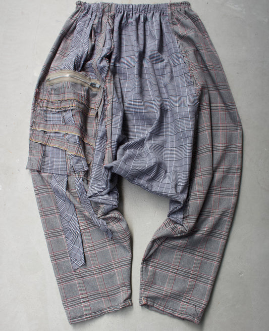 Joyce Seppala Plaid Natural Dyed Rework Harem Cargo Pants