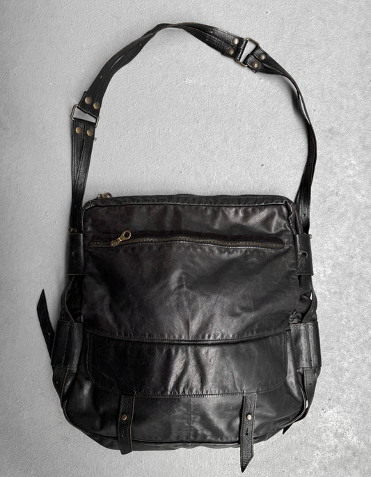 Jas M.B Early 00s Steerhide Leather Pilot Messenger Bag