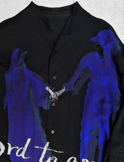 Yohji Yamamoto POUR HOMME SS20 ‘Holding Hands’ Silk Button-up Shirt