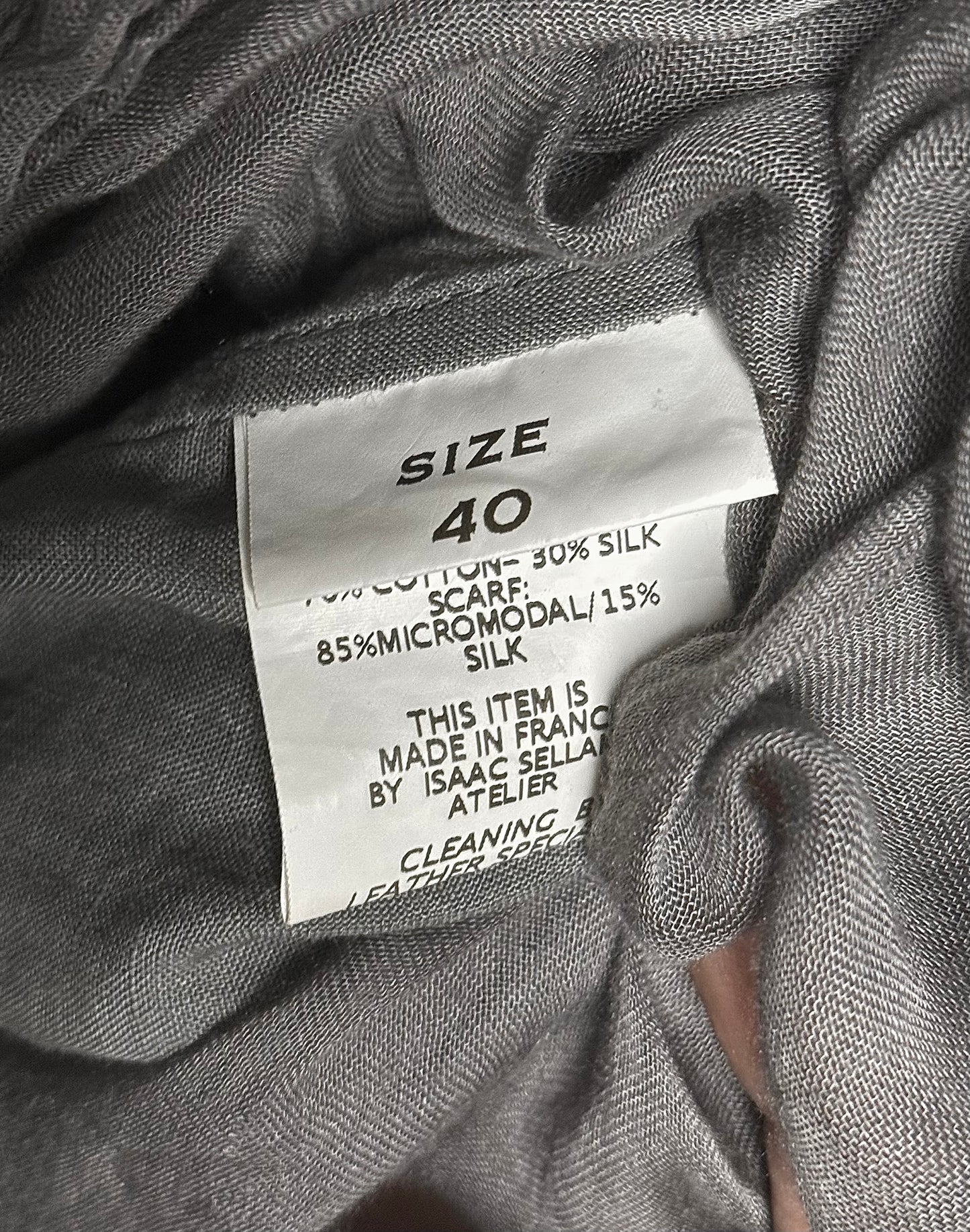 Isaac Sellam: “Experience” Attached Scarf Deerskin Leather Blazer