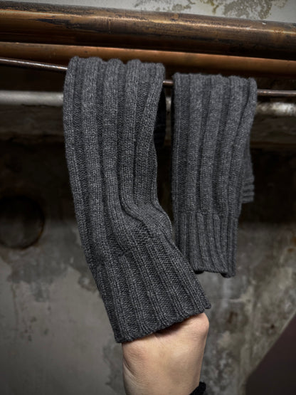 DIOR HOMME AW07 “NAVIGATE” by Hedi Slimane Grey Ribbed Wool Arm Warmers | Archive Fashion Toronto