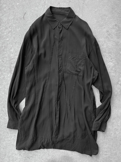 Yohji Yamamoto POUR HOMME SS22 Darted Cellulose Button-up Shirt detail | DRIEW GARMENTS