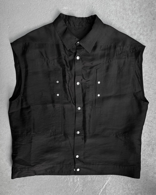Rick Owens SS22 “FOGACHINE” Silk Fog-pocket Jumbo Flight Vest