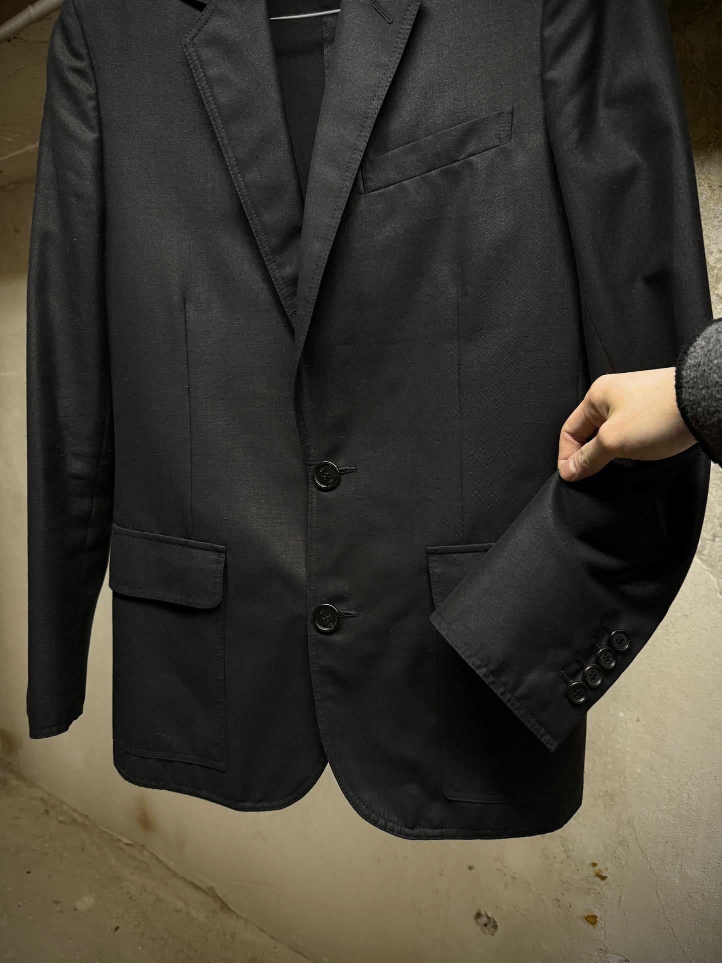 DIOR HOMME by Hedi Slimane SS07 "We Look Good Together" Metallic Two-Button Blazer detail | DRIEW GARMENTS