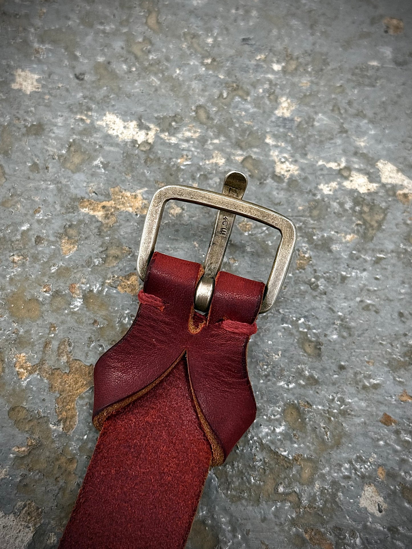m.a+ by Maurizio Amadei 'AB14' GR 3.0 .925 Silver Cross Red Cow Leather Wide Wristband detail | DRIEW GARMENTS