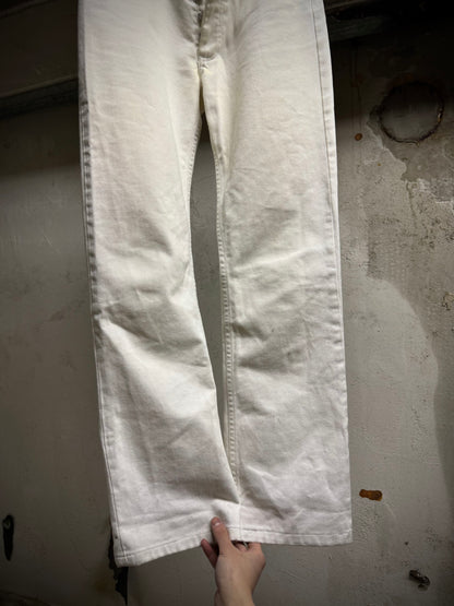Helmut Lang Early 00s 'Classic Cut' Vintage White Flare Denim