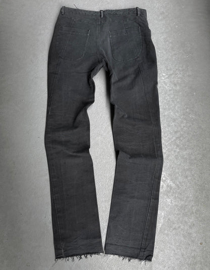 Label Under Construction Charcoal Grey Frayed Hem Trousers
