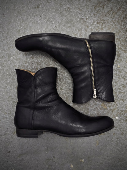 Reinhard Plank Side Zip Cow Leather Western Boots detail | DRIEW GARMENTS