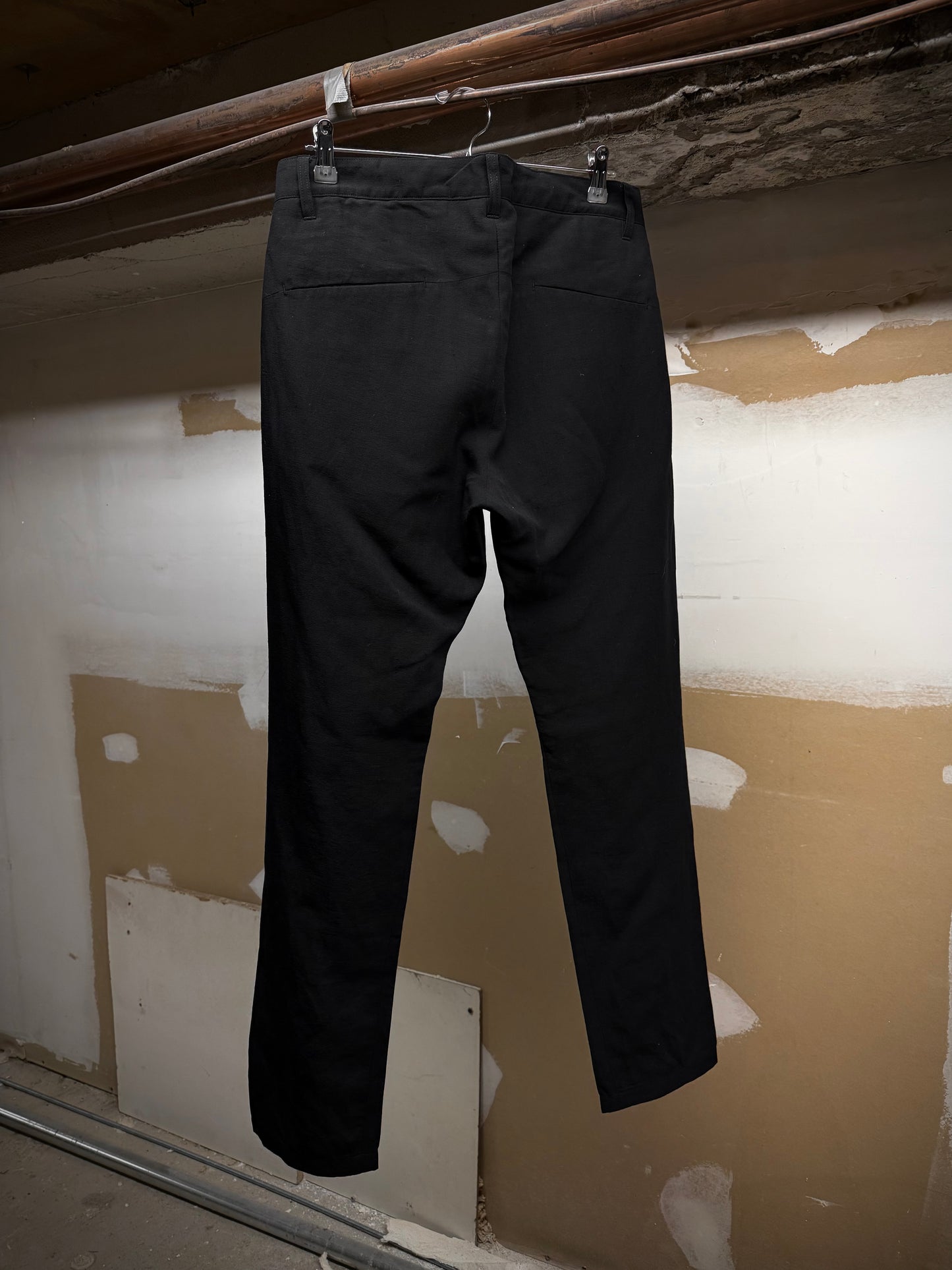 ATTACHMENT by Kazuyuki Kumagai Black Wool Linen Classic Dress Pants