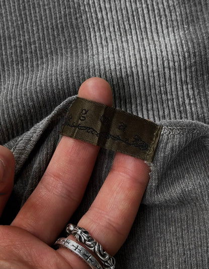 G.O.A Early 00s Distressed Cross Ribbed Cotton Tank Top