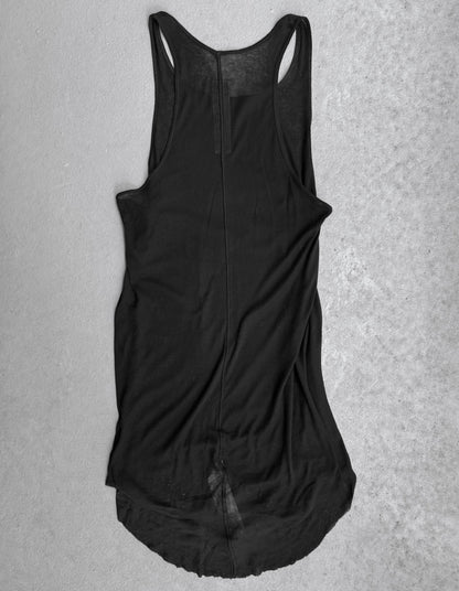 Rick Owens SS24 “LIDO” Black Sheer D-Flap Tank Top