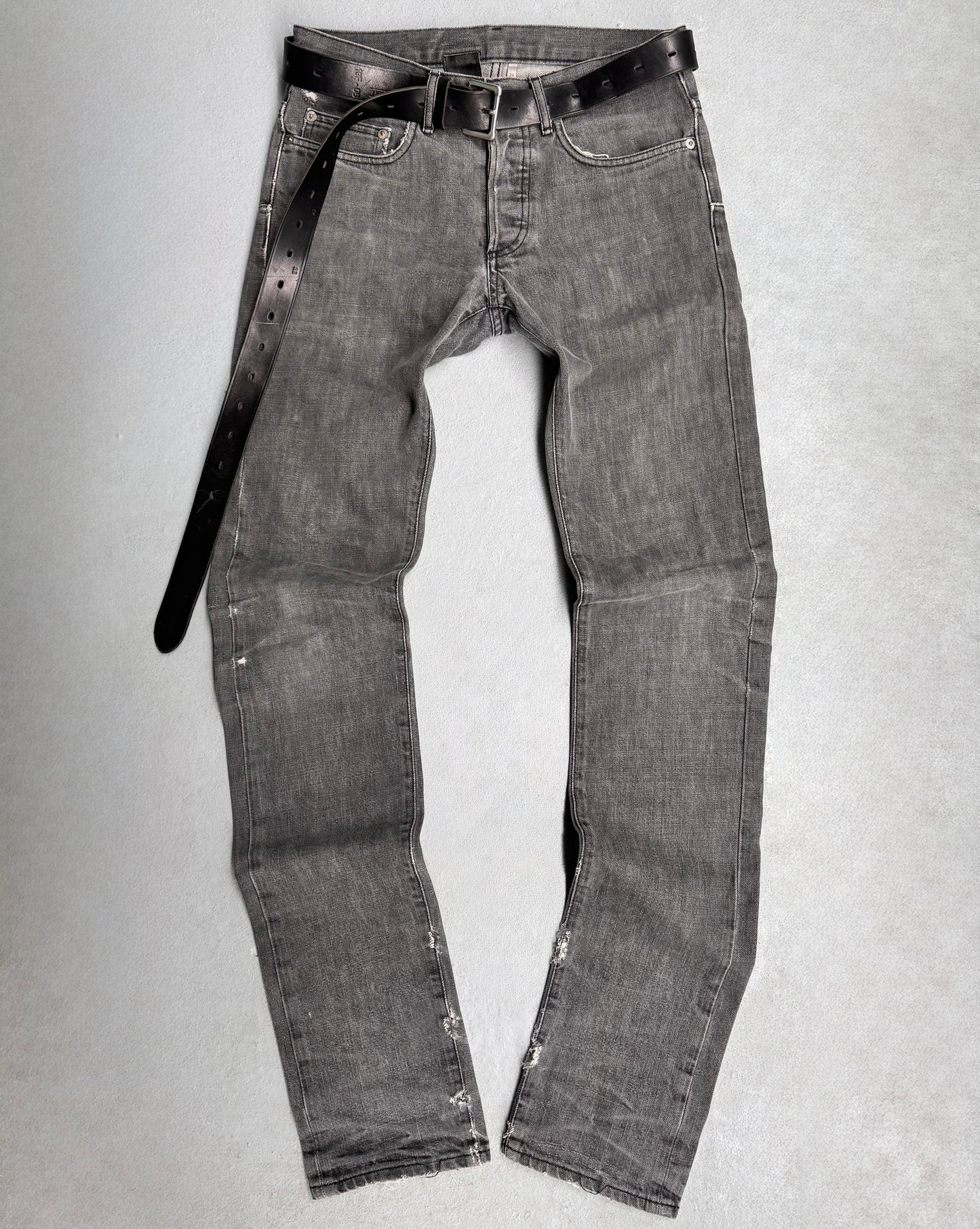 DIOR HOMME AW03-04 “Luster” Distressed Grey Slim Bootcut Denim