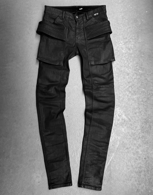 Rick Owens DRKSHDW SS21 "PHLEGETHON" Waxed Easy Creatch Skinny Denim