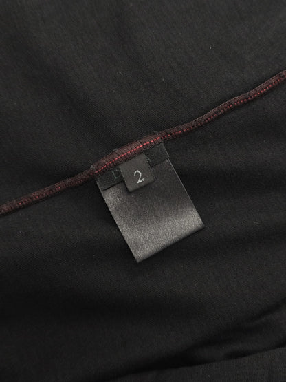 DEVOA Rolled Neck Blistered Leather Back Seam Panel T-shirt