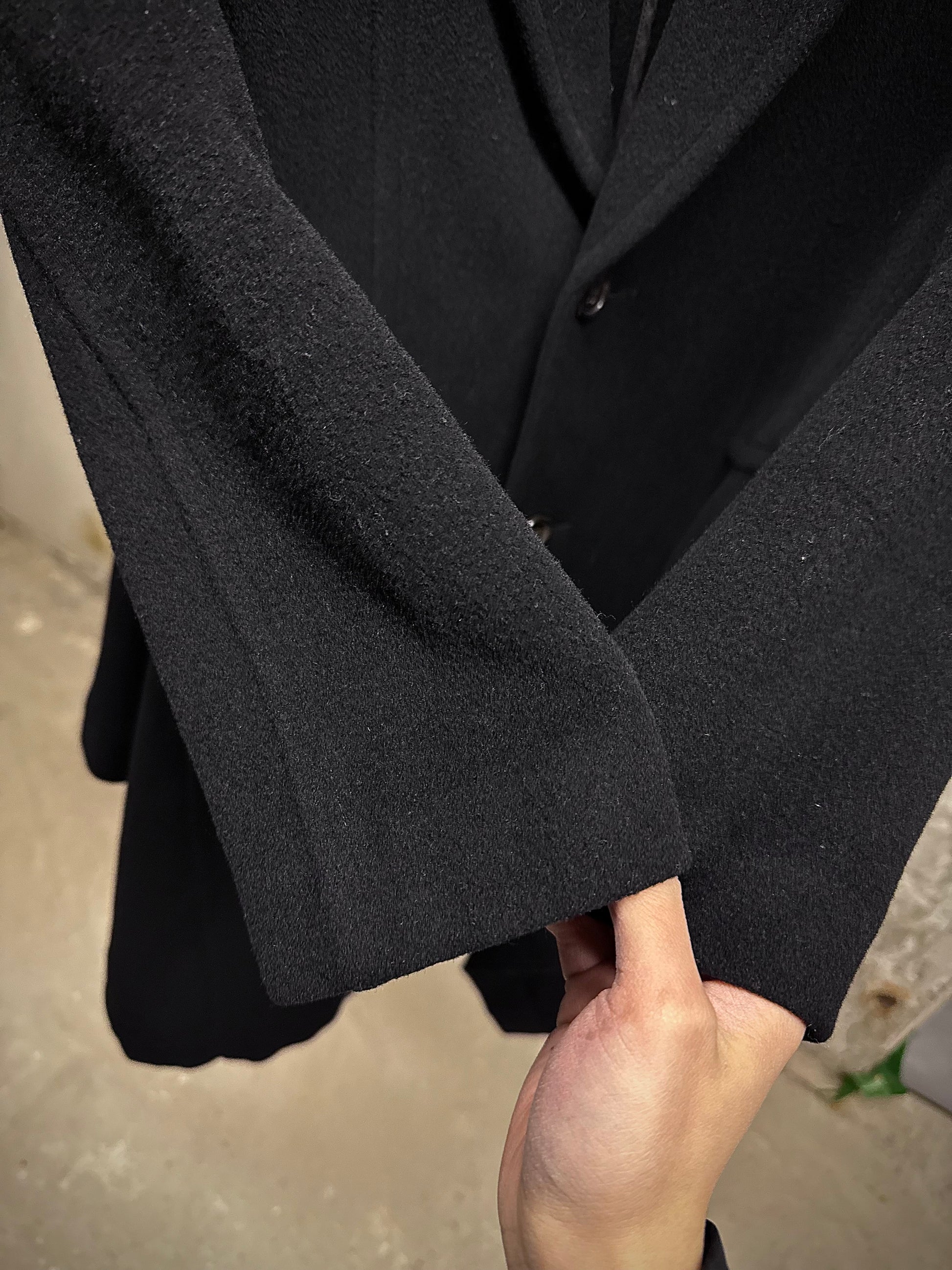 COMME des GARÇONS Late 80s Asymmetric Wool Victorian Tailcoat detail | DRIEW GARMENTS