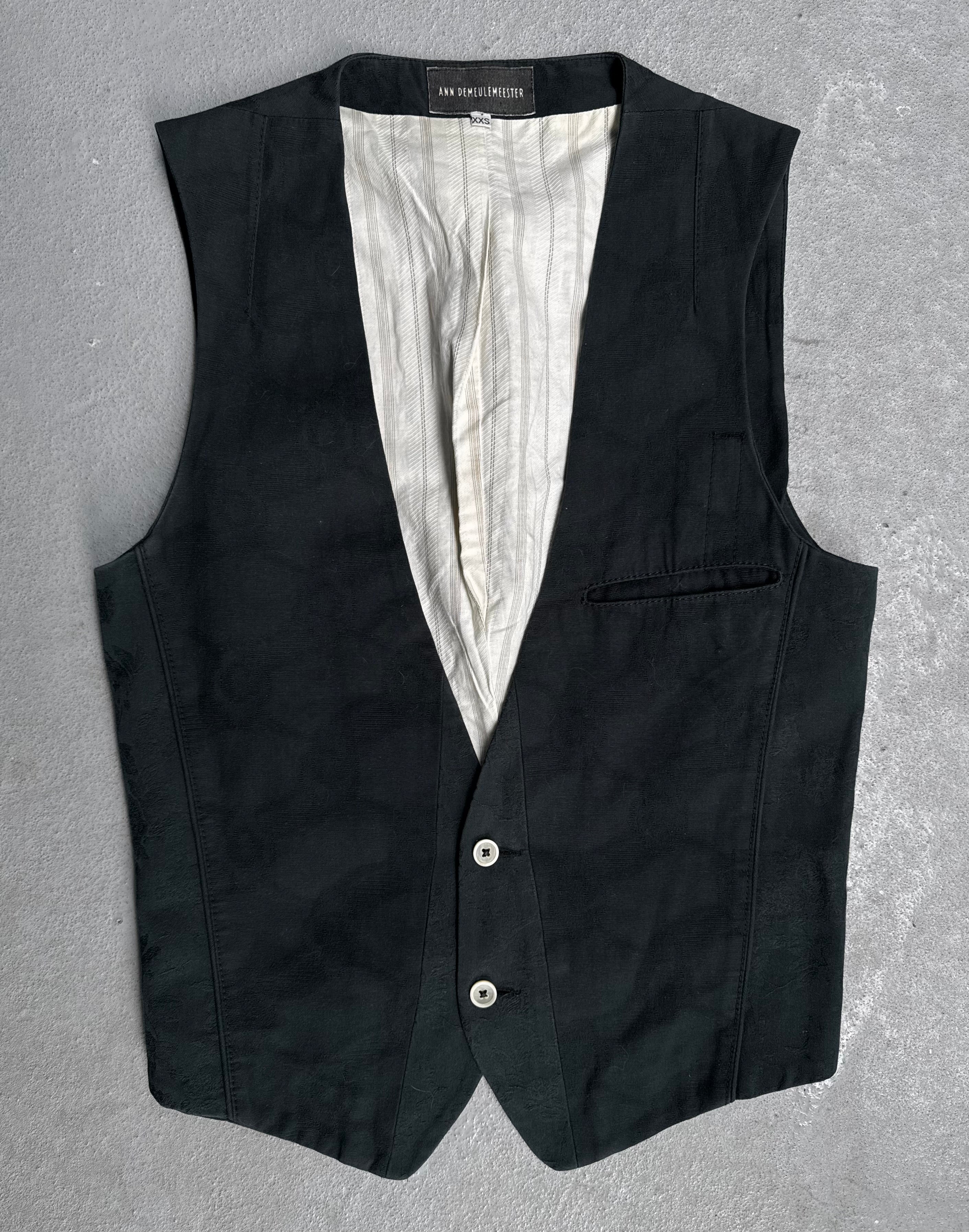 alorsVeste avec broches【Déméter】masculin Ann Demeulemeester SS12 Jacquard Two-Button Vest – DRIEW