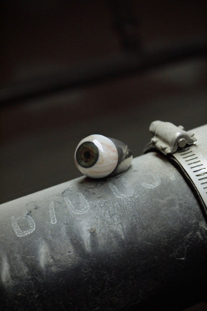 Carol Christian Poell 'MM/2144' Red Prosthetic Eye Silver Ring detail | DRIEW GARMENTS