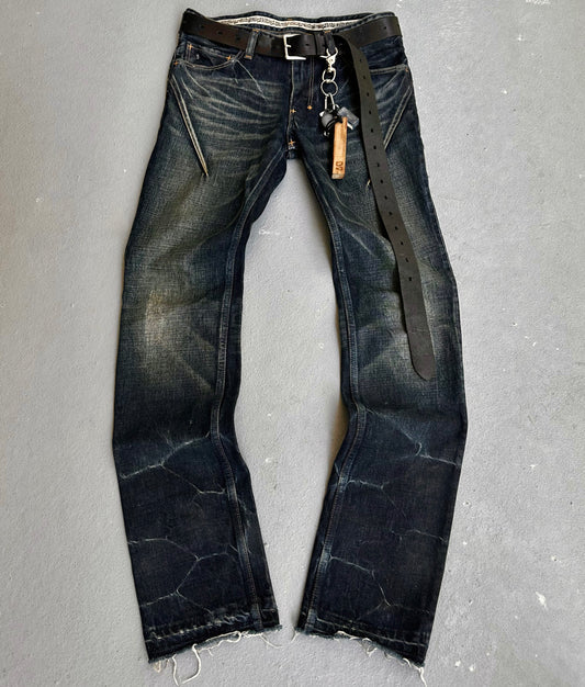 Number (N)ine SS08 ‘BIRDS’ Distressed Bootcut Denim