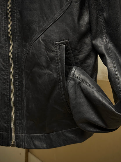Rick Owens AW13 "PLINTH" High Neck Intarsia Calf Leather Jacket detail | DRIEW GARMENTS