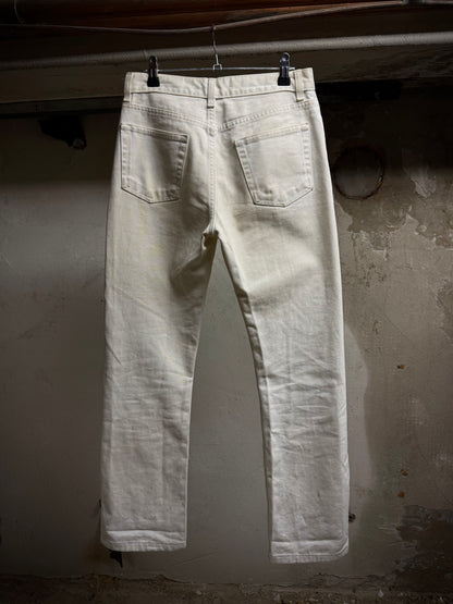 Helmut Lang Early 00s 'Classic Cut' Vintage White Flare Denim