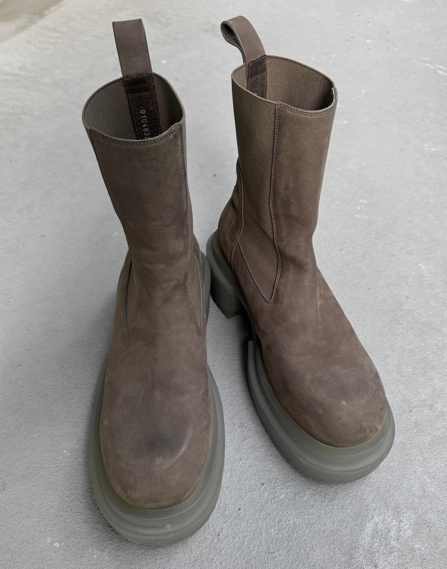 Rick Owens SS23 "EDFU" DUST Calf Suede Beatle Bogun Boots