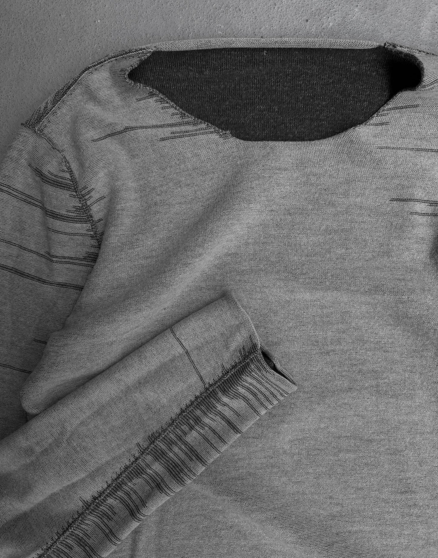 Label Under Construction Exposed Stitching Reversible Wool Knit Sweater