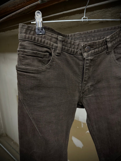 Number (N)ine SS07 "About a Boy" Brown Frayed Hem Skinny Denim