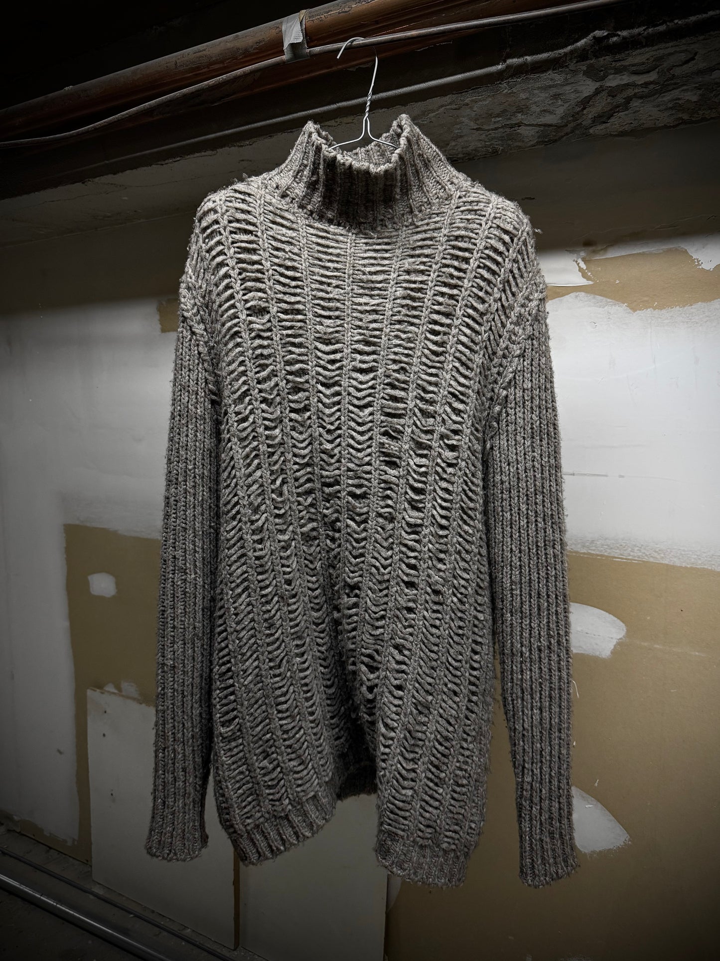 Rick Owens FW18 "SISYPHUS" PEARL Chunky Open Yak Wool Knit | Archive Fashion Toronto