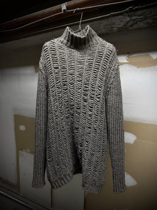 Rick Owens FW18 "SISYPHUS" PEARL Chunky Open Yak Wool Knit