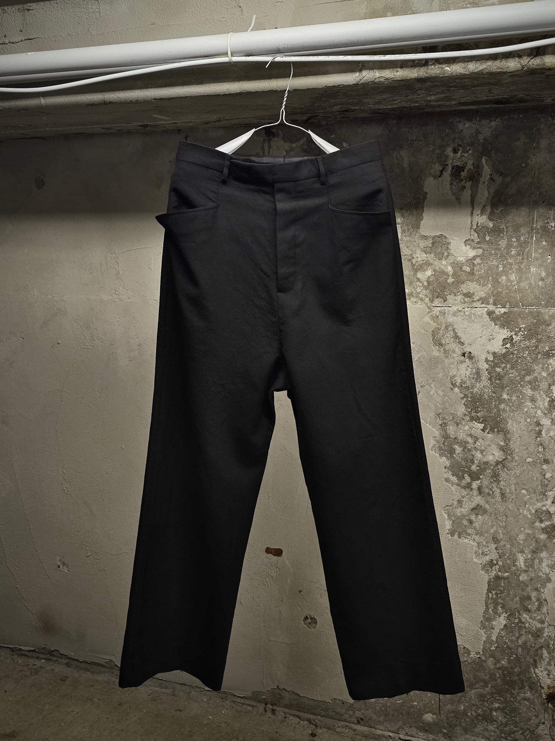 Rick Owens SS18 "DIRT" Drop-crotch Virgin Wool Wide Trousers | Archive Fashion Toronto